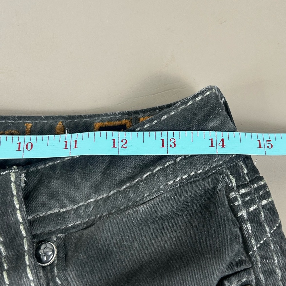 Rock Revival Delisa Skinny Low Rise Dark Gray Jeans Sequins Womens 27 Y2K - Picture 10 of 15